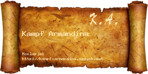 Kampf Armandina névjegykártya